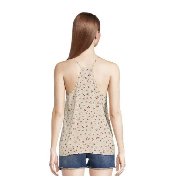 No Boundaries Juniors' Button Front Floral Print Woven Cami Tank Top Size XS - Picture 3 of 5